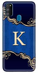 Amazon Brand - Solimo Designer Blue Pattern Alphabet-K 3D Printed Hard Back Case Mobile Cover for Samsung Galaxy M21 / M30s