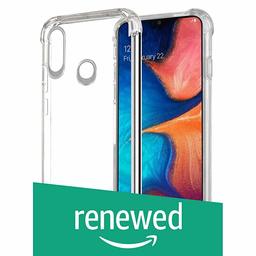 (Renewed) Amazon Brand - Solimo Protective Mobile Cover (Soft & Flexible Back Case) for Samsung Galaxy A20 (Transparent)