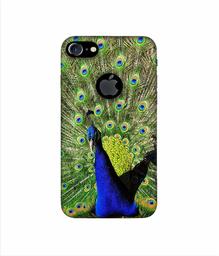 Amazon Brand - Solimo Designer Peacock 3D Printed Hard Back Case Mobile Cover for Apple iPhone 7 (with Logo Cut)