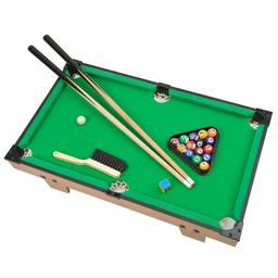 Portzon Mini Mesa de Billar, Juego de Mini Billar, Juego de Mini Snooker – Bolas, Tacos, y Piscina de Rack, Juego en Familia