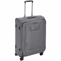 AmazonBasics Premium Expandable Softside Spinner Luggage With TSA Lock- 25 Inch, Grey