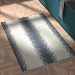 Amazon Brand – Rivet Abstract Reflections Modern Wool Area Rug, 4 x 6 Foot, Navy Blue