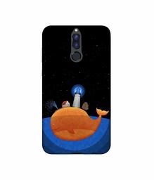 Amazon Brand - Solimo Designer Whale 3D Printed Hard Back Case Mobile Cover for Huawei Honor 9i