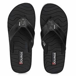 Bourge Men's Canton-29 Black Flip Flops-10 UK (44 EU) (11 US) (Canton-29-10)