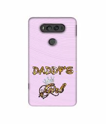 Amazon Brand - Solimo Designer Daddy's Girl in Glitter Pattern 3D Printed Hard Back Case Mobile Cover for LG V20