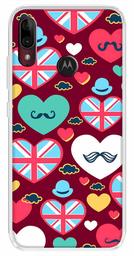 Amazon Brand - Solimo Designer Multicolor Cute Love Red Pattern Design Printed Soft Back Case Mobile Cover for Motorola Moto E6s / Motorola Moto E6 Plus