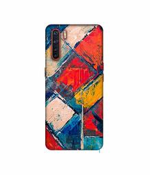 Amazon Brand - Solimo Designer Dark Multicolor Blocks 3D Printed Hard Back Case Mobile Cover for Oppo A91