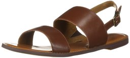 Amazon Brand - 206 Collective Women's Cedar Casual Double Band Sandal, Cognac Leather, 8.5 B US