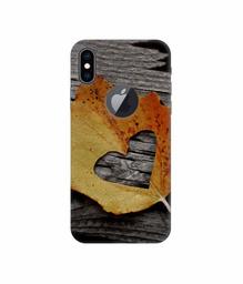 Amazon Brand - Solimo Designer Leaf with Heart Cut 3D Printed Hard Back Case Mobile Cover for Apple iPhone Xs Max (Logo Cut)