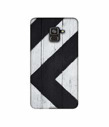 Amazon Brand - Solimo Designer Black Paint Texture on Wood 3D Printed Hard Back Case Mobile Cover for Samsung Galaxy A8 Plus