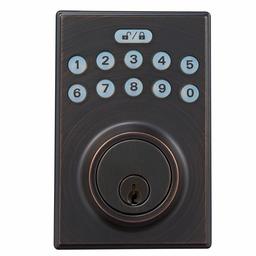 AmazonBasics Contemporary Electronic Keypad Deadbolt Doot Lock, Keyed Entry, Oil Rubbed Bronze