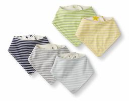 Moon and Back by Hanna Andersson Lot de 5 Bavoirs réversibles en coton bio, pour bébés, Light Blue Pack, One Size