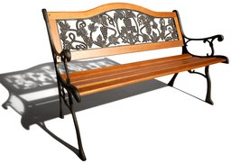 Strathwood Grapevine Cast Iron Garden Bench with Hardwood Slats