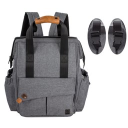 EONO multi-fonction sac à dos sac de couche bébé avec matelas à langer, design de mode avec des matériaux imperméable pour maman et papa (gris)