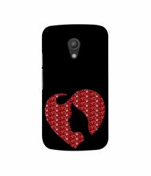 Amazon Brand - Solimo Designer Heart Shape Lady with Glitter 3D Printed Hard Back Case Mobile Cover for Motorola Moto G 2nd Generation