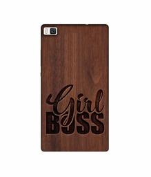 Amazon Brand - Solimo Designer Girl Boss On Wood 3D Printed Hard Back Case Mobile Cover for Huawei P8