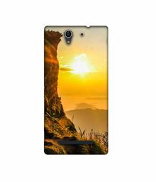 Amazon Brand - Solimo Designer Mountan Side Sun View 3D Printed Hard Back Case Mobile Cover for Sony Xperia C3 Dual