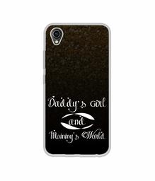 Amazon Brand - Solimo Designer Daddy's Girl and Mummy World UV Printed Soft Back Case Mobile Cover for Vivo Y90