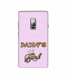 Amazon Brand - Solimo Designer Daddy's Girl in Glitter Pattern 3D Printed Hard Back Case Mobile Cover for OnePlus 2