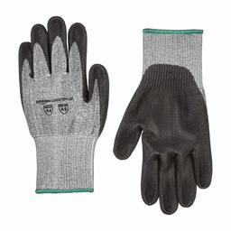 AmazonCommercial 13G Goldsilk & PU Coated Gloves (Salt & Pepper/Black), Size M, 1 Pair
