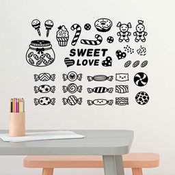 Amazon Brand - Solimo Wall Sticker for Dining Room (Candy Love,Â  Ideal Size on Wall: 43 cm x 31 cm)