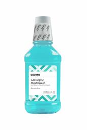 Amazon Brand - Solimo Antiseptic Mouthwash, Blue Mint, 8.5 Fluid Ounce