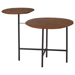 Amazon Brand – Rivet Mid-Century Modern Wood and Metal 2-Tiered Side End Accent Table, 20