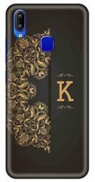 Amazon Brand - Solimo Designer Black Pattern Alphabet-K 3D Printed Hard Back Case Mobile Cover for Vivo Y93