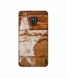 Amazon Brand - Solimo Designer Star Impression On Wood 3D Printed Hard Back Case Mobile Cover for Samsung Galaxy A8 Plus