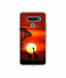 Amazon Brand - Solimo Designer Sunshade UV Printed Soft Back Case Mobile Cover for LG Q60