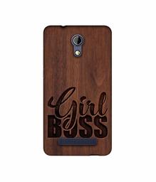 Amazon Brand - Solimo Designer Girl Boss On Wood UV Printed Soft Back Case Mobile Cover for Micromax Bharat 2 Q402