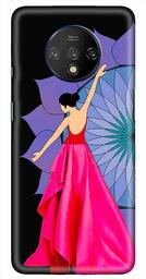 Amazon Brand - Solimo Designer Girl Design 3D Printed Hard Back Case Mobile Cover for OnePlus 7T