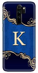 Amazon Brand - Solimo Designer Blue Pattern Alphabet-K 3D Printed Hard Back Case Mobile Cover for Xiaomi Redmi Note 8 Pro