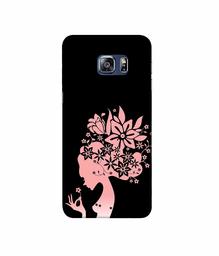 Amazon Brand - Solimo Designer Pink Color Lady Vector 3D Printed Hard Back Case Mobile Cover for Samsung Galaxy S6 Edge Plus