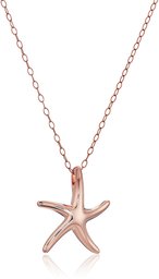 Rose Gold Over Sterling Silver Starfish Pendant Necklace, 18