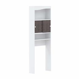 Marca Amazon - AmazonBasics - Mueble de baño, 64.3 x 19.2 x 177 cm (largo x ancho x alto), blanco y efecto hormigón