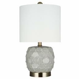 Amazon Brand – Stone & Beam Contemporary 2-Tone Textured Ceramic Table Lamp, LED Bulb Included, 17.75