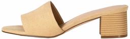 Amazon Brand - find. Block Heel Mule Open Toe Sandals, Beige (Natural), 4 UK