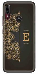 Amazon Brand - Solimo Designer Black Pattern Alphabet-E 3D Printed Hard Back Case Mobile Cover for Motorola Moto E6s / Motorola Moto E6 Plus