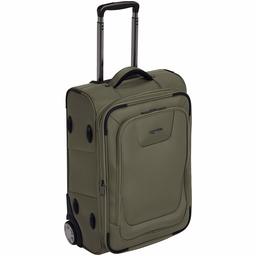 AmazonBasics Premium Upright Expandable Softside Suitcase with TSA Lock - 22 Inch, Olive