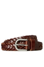 find. Standard Men's Belt in Leather Plait Weave, Brown, L