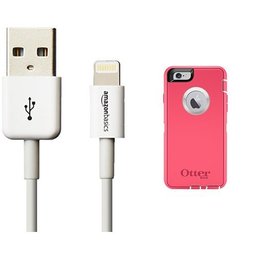 Otterbox Defender Series Case for iPhone 6 and AmazonBasics Lightning Cable (6-Feet) Pack