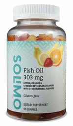 Amazon Brand - Solimo Fish Oil 303 mg, 90 Gummies (2 Gummies per Serving), EPA and DHA Omega-3 fatty acids