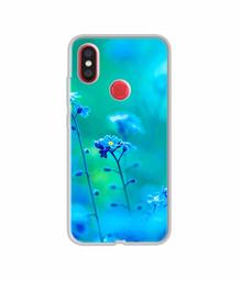 Amazon Brand - Solimo Designer Blue Flower UV Printed Soft Back Case Mobile Cover for Mi A2