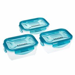 Amazon Brand - Solimo Plastic Food Storage Container Set, (3 pieces, 1L)