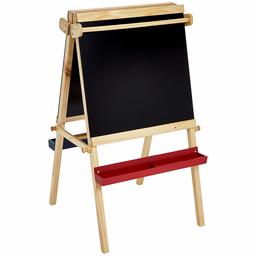 Basics Kids Standing Art Easel, Dry-Erase Board, Chalkboard, 2 Paper Rollers