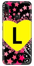 Amazon Brand - Solimo Designer Heart Pattern Alphabet-L 3D Printed Hard Back Case Mobile Cover for Motorola Moto E6s / Motorola Moto E6 Plus