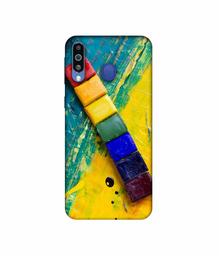 Amazon Brand - Solimo Designer Wax Color Blocks 3D Printed Hard Back Case Mobile Cover for Samsung Galaxy M21