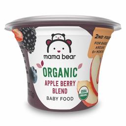 Amazon Brand - Mama Bear Organic Baby Food, Apple Berry Blend, 4 Ounce Tub, Pack of 12