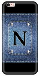 Amazon Brand - Solimo Designer Button Jeans Alphabet-N 3D Printed Hard Back Case Mobile Cover for Apple iPhone 6s Plus